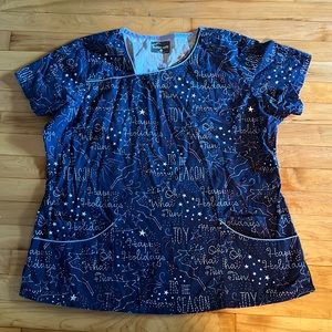 Buttersoft Women's XL Holiday Scrub Top
